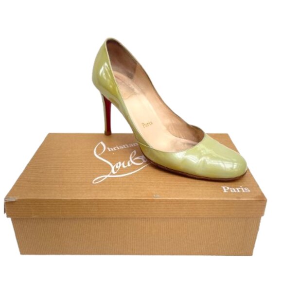Christian Louboutin Devdas Pale Green Patent Leather Heels